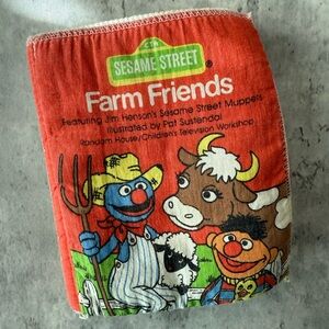 Sesame Street Farm Friends Book vintage 1985 kids cloth book